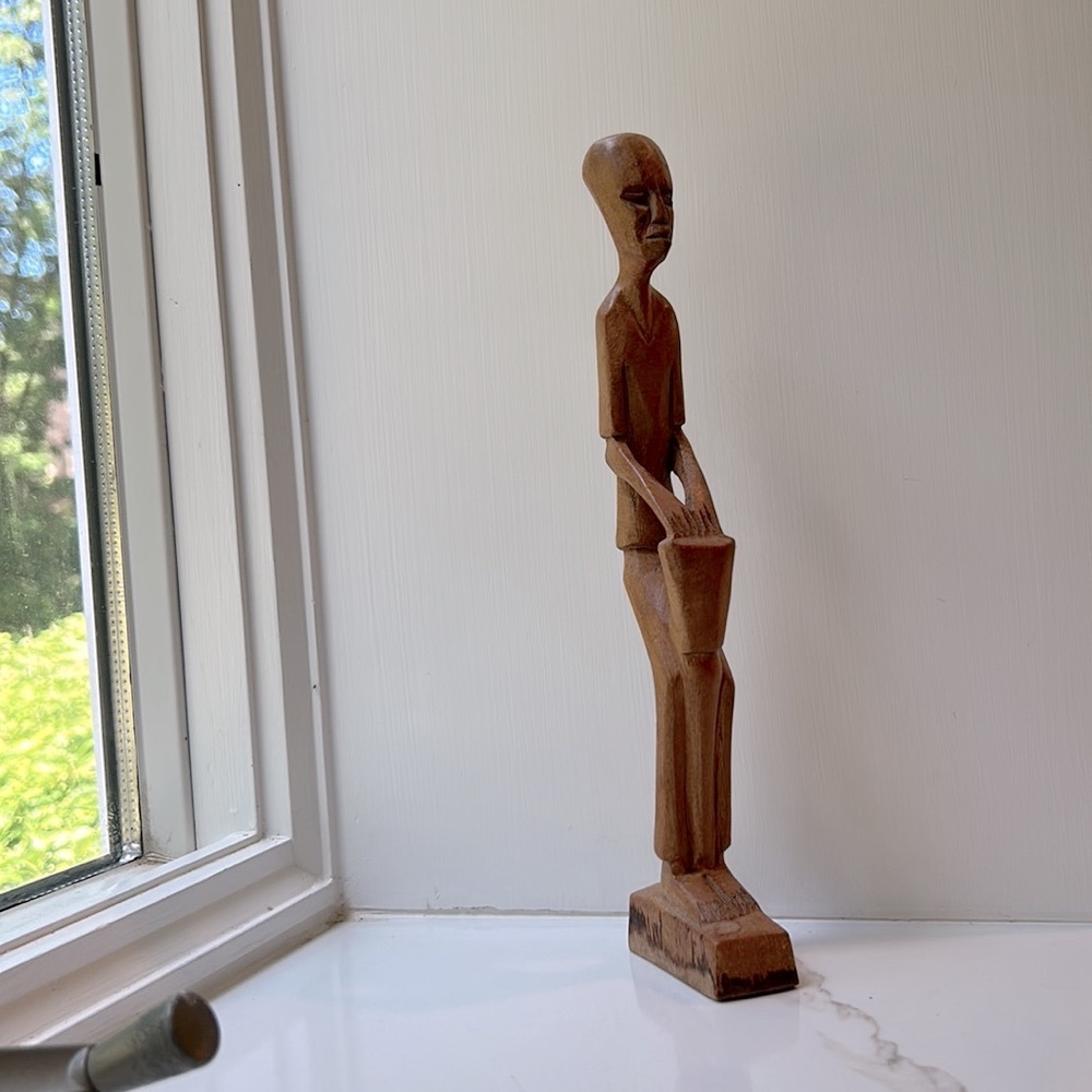 Vintage Wood Figurine Drummer